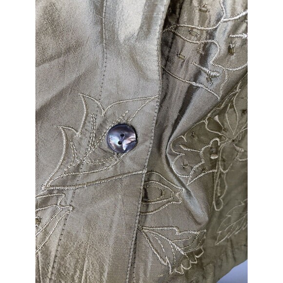 French‎ Laundry Womens Size Large 100% Silk Gold Embroidered Beaded Top Kimono - Picture 12 of 12